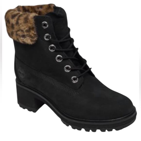 NWOT Timberland Kinsley 6-Inch Waterproof Black/Faux Fur Booties – Sz 8.5M - Picture 2 of 8